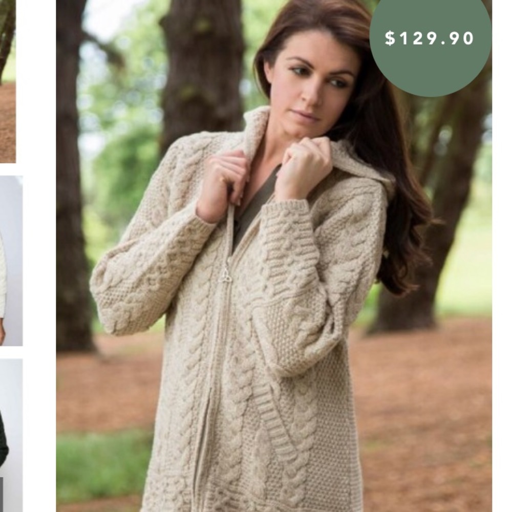 100% Merino Wool Aran Sweater